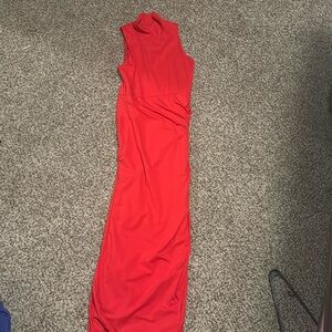 Super down red maxi dress, new with tags
